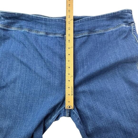 LOGO by Lori Goldstein Womens Plus 26W Stretch Comfy Elastic Waist Pull-on Jeans - Picture 10 of 16